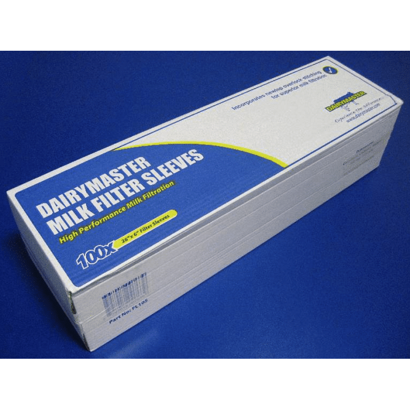 Dairymaster milk filter sleeves 26″ x 6″ (pack of 100)
