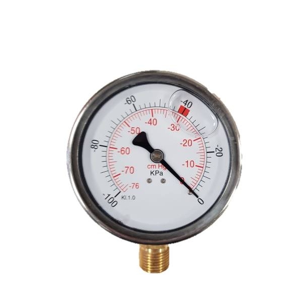 Glycerin-Filled Stainless Steel Vacuum Gauge 63mm 1/4″ BSP
