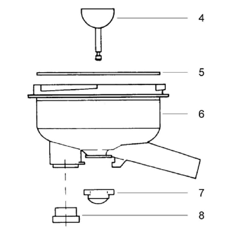 Kingston delaval 150 type claw bowl and gasket (with shut off) KCA2230-020