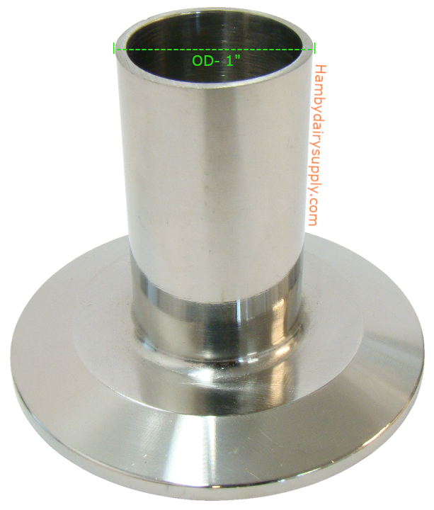 End Cap with Nipple 2 inch Triclamp x 1 inch Milk Hose