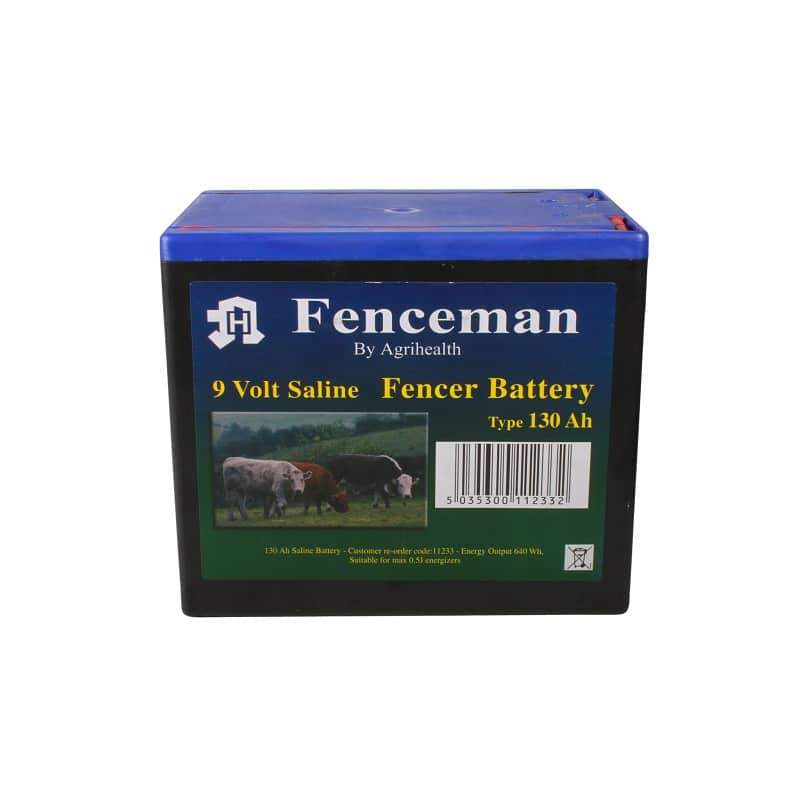 Fenceman saline battery – 9v 130ah
