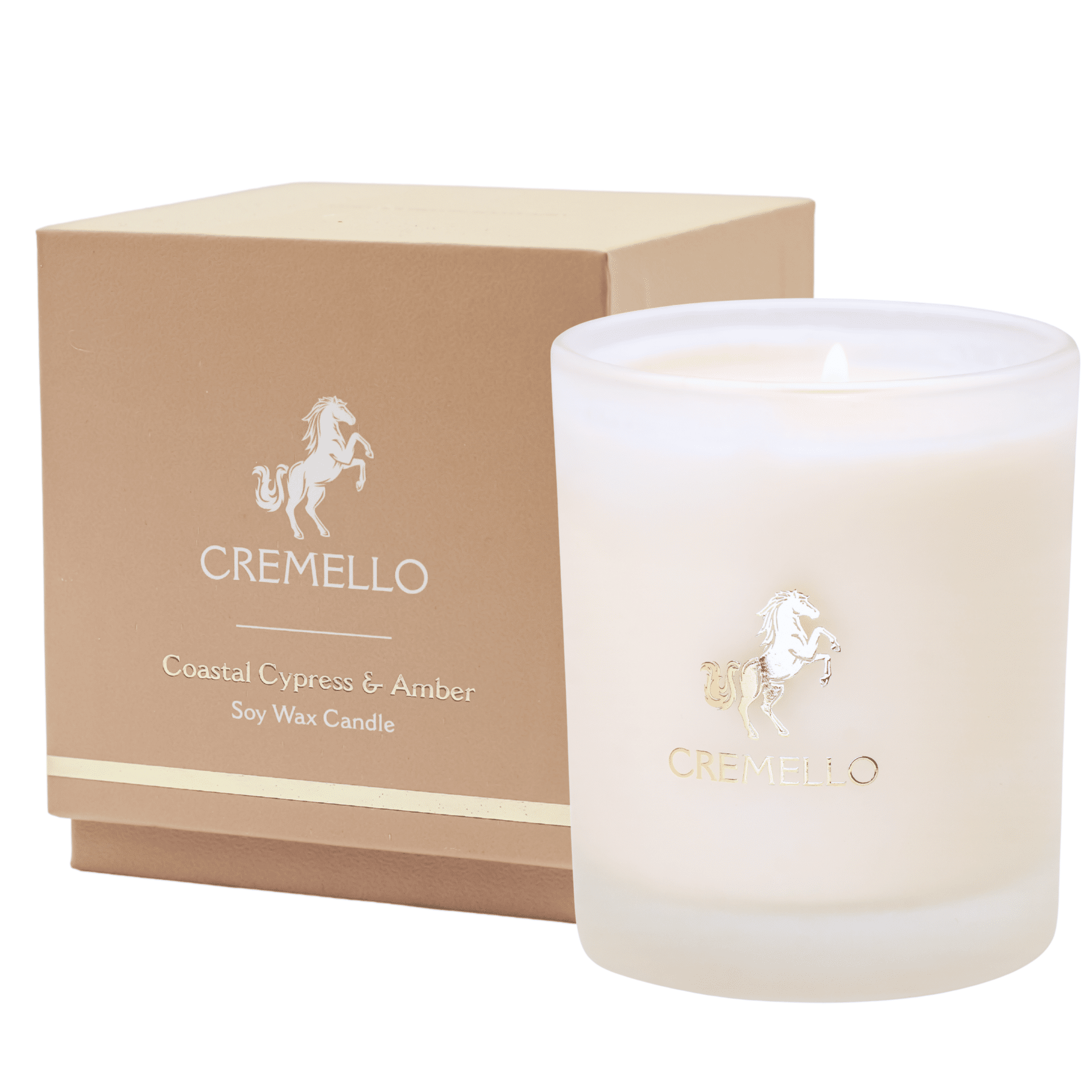 Cremello Coastal Cypress & Amber Wax Candle – 220g