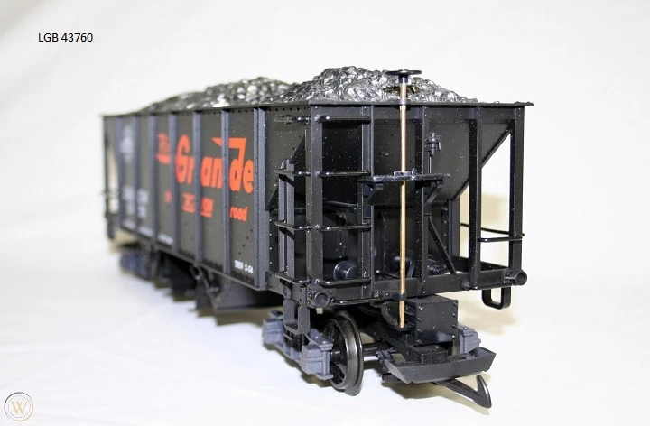 LGB 43760 Coal Hopper car D&RGW Rio Grande Road Name with metal wheels - G scale LGB 43760