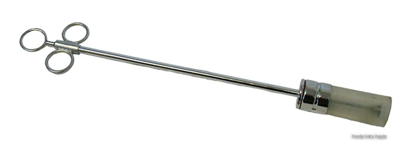 Sale! Lg Chrome Plated Bolus Gun with plastic head for cows and large calves