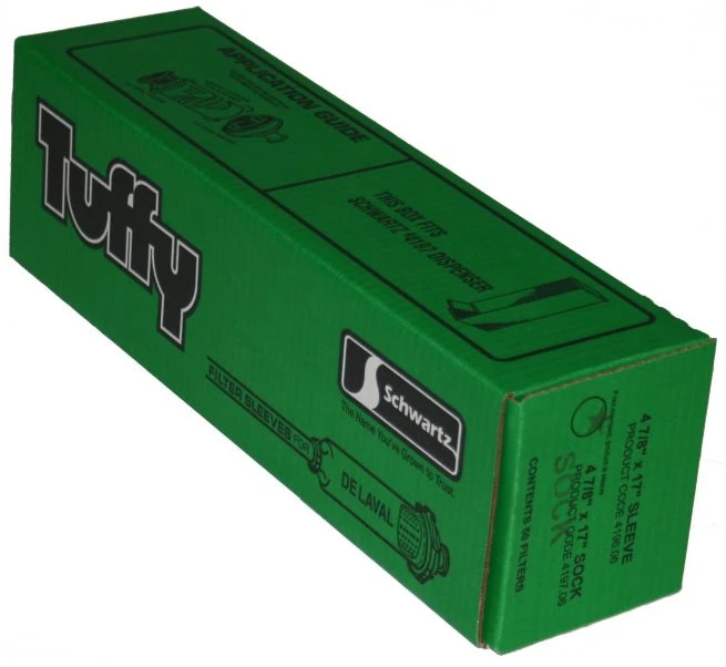 4 7/8 x 17 Green Box TUFFY® Milk Filter Socks (50) 4999-1043-154