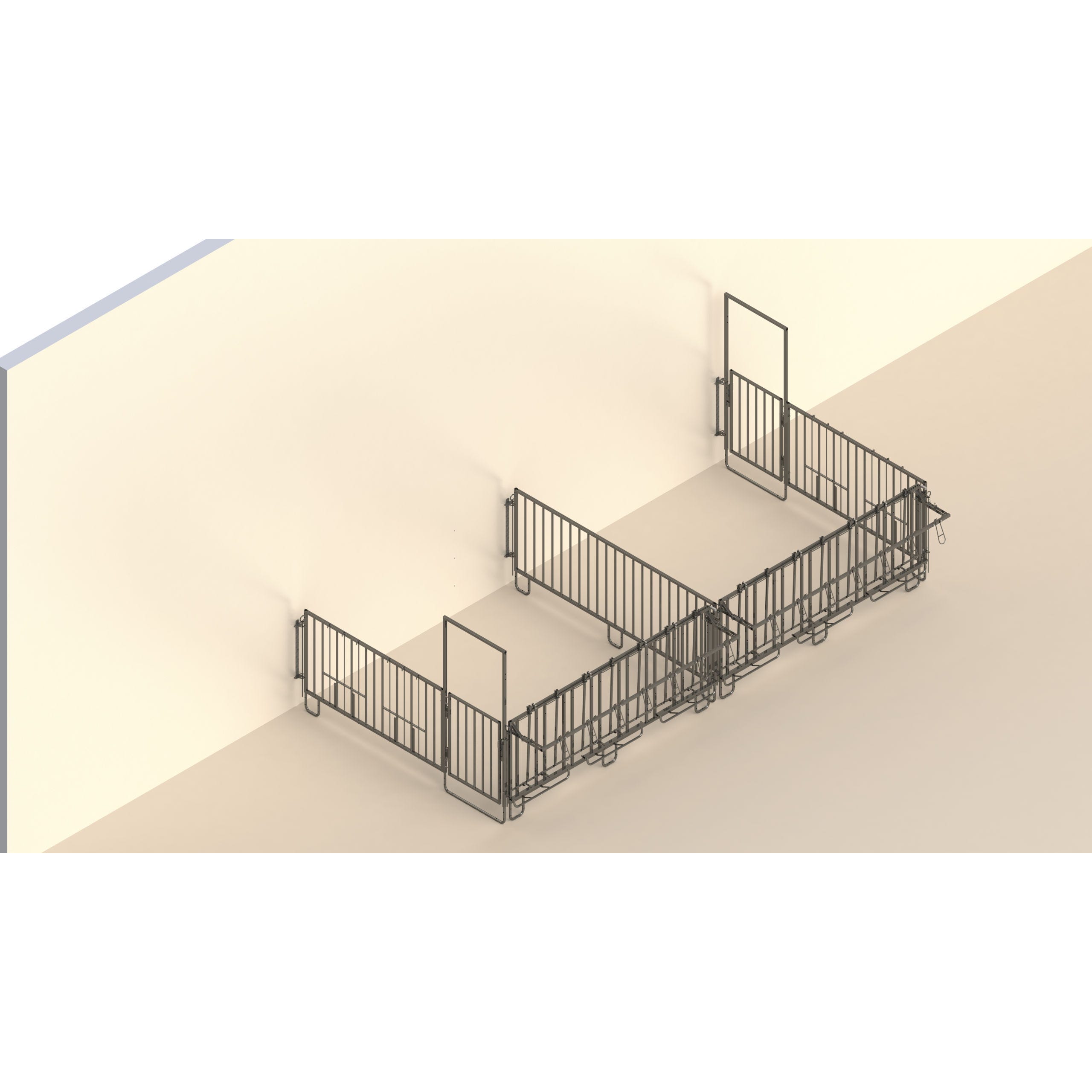 Modulare Zaunaufstallung Doppelset für 2 x 5er Kälbergruppe K-14495