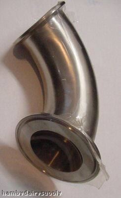 2 x 1.5 inch reducing Stainless Steel 90 clamp elbow 4999-1000-972