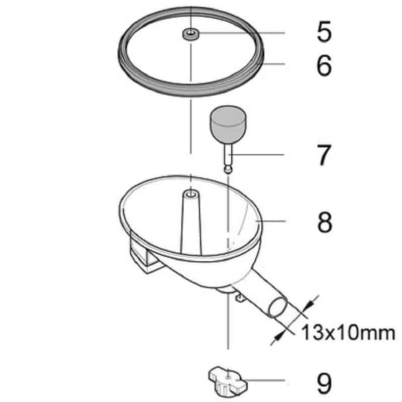 Kingston orbiter 350 type claw bowl and gasket (with shut off) KCA429-020