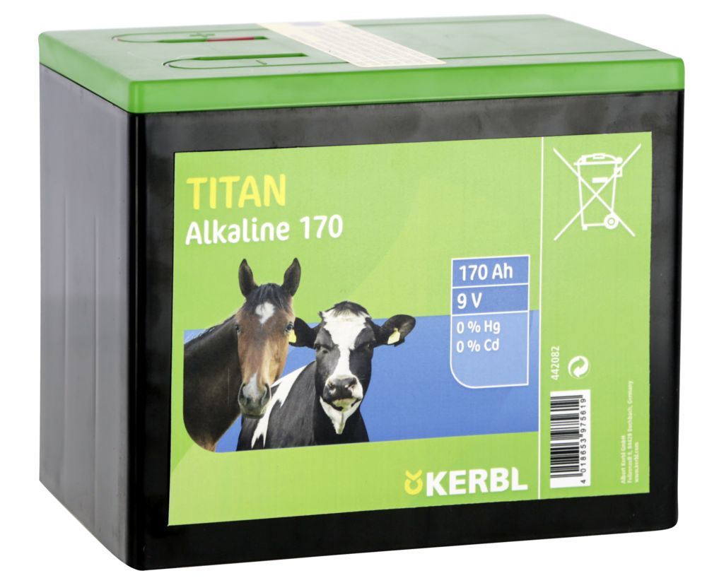 Alkaline Trockenbatterie TITAN 9 Volt, 170 Ah