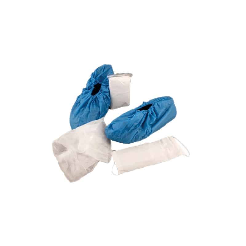 Disposable visitors kit – overcoat, overboots & mask