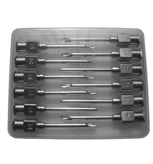 14 Gauge x 1.5 inch SS needles (package of 12) Re-usable
