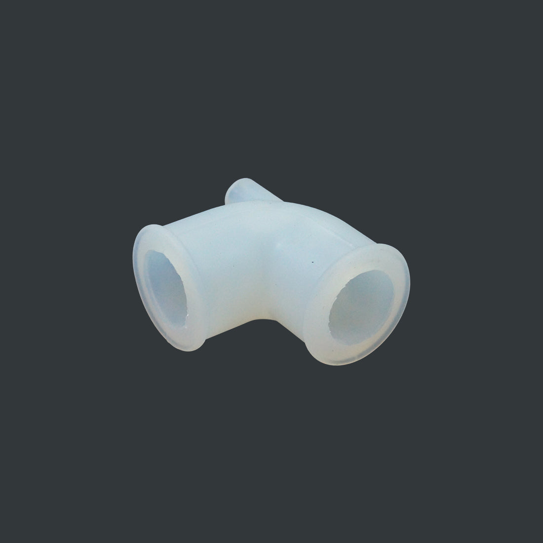 Silicone bend by milk glass with spigot, new