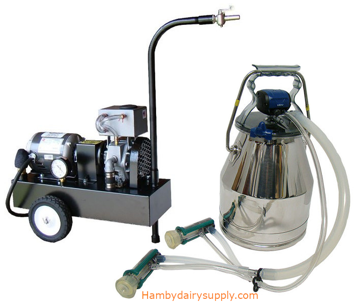 1 Goat Nigerian GEA Top Flow Z Portable Bucket Milker Complete - SS Bucket