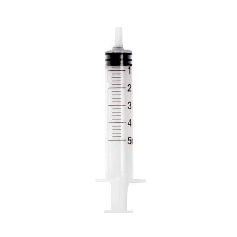 Valueline 5ml centre tip disposable syringes x 100