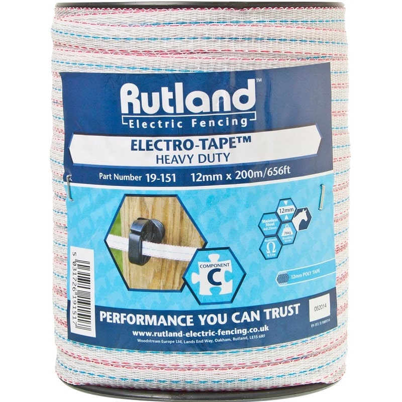 Rutland white electro-tape 12mm x 200m 486151R