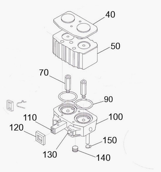 Spare parts for Surge® alternating pulsator Square Nipple Movable 7750-0010-281