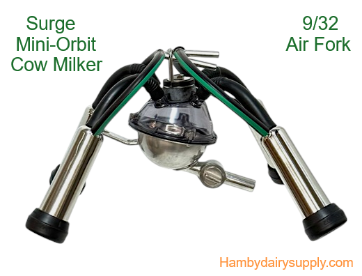 Mini Orbit Milking Unit with shutoff - complete - 9/32 air divider