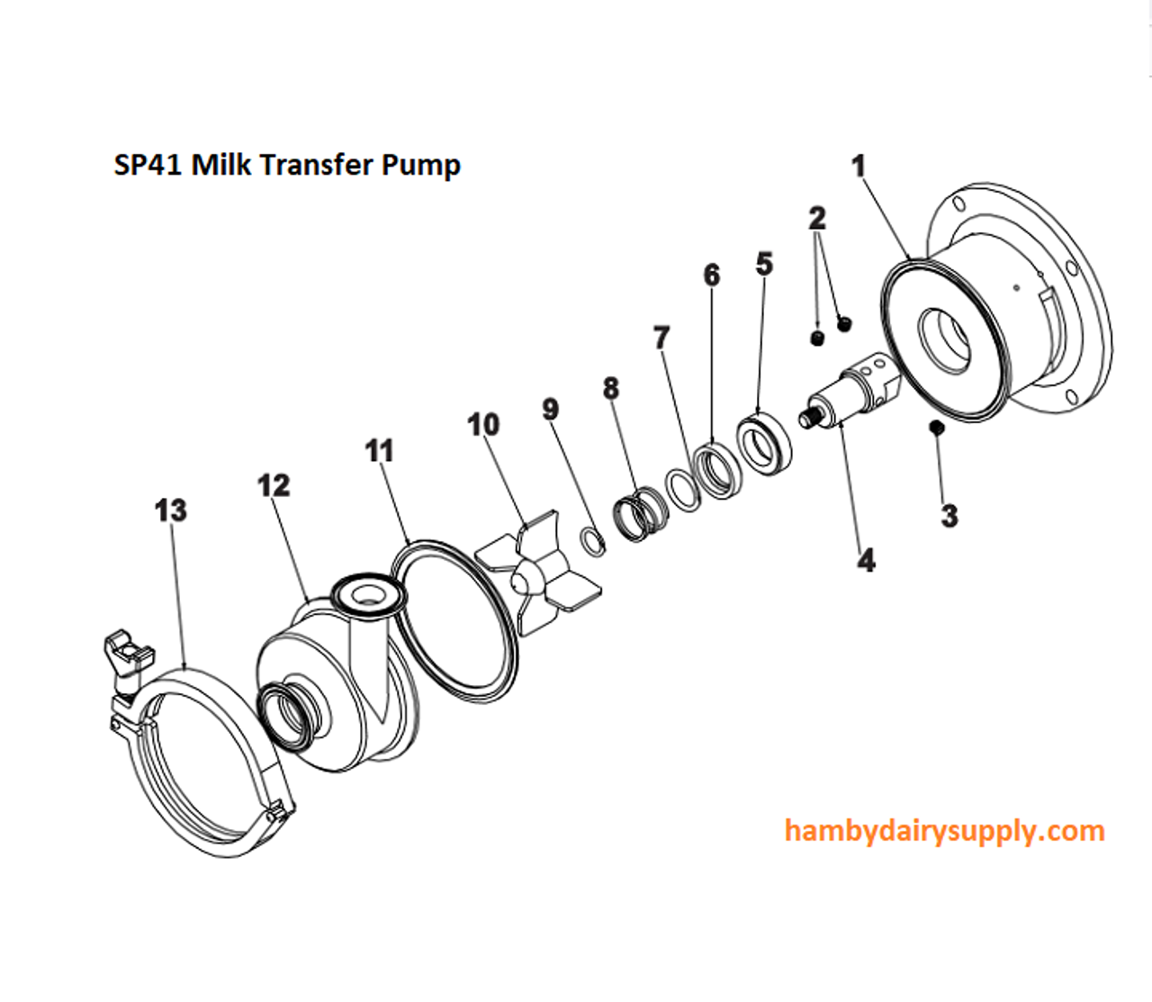 GEA Westfalia sp41 milk pump seal service kit (carbon) 4021-0228-006