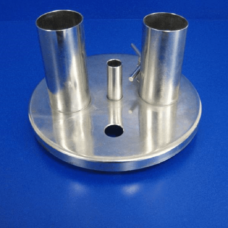Dairymaster stainless steel receiving jar lid 50ltr (2 x 2″ – 1 x 3/4″)