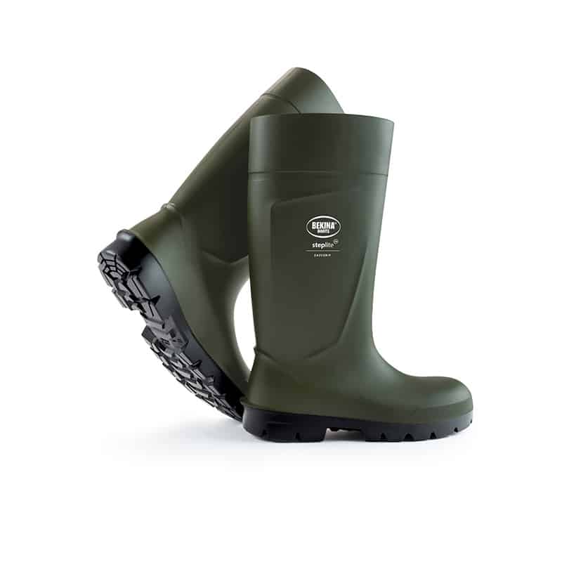 Bekina Steplite Easygrip Safety Wellington Boots Green