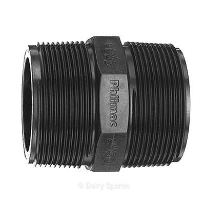 Hexagonal Plastic Nipple Male/Male 1″x1″BSP – 92122