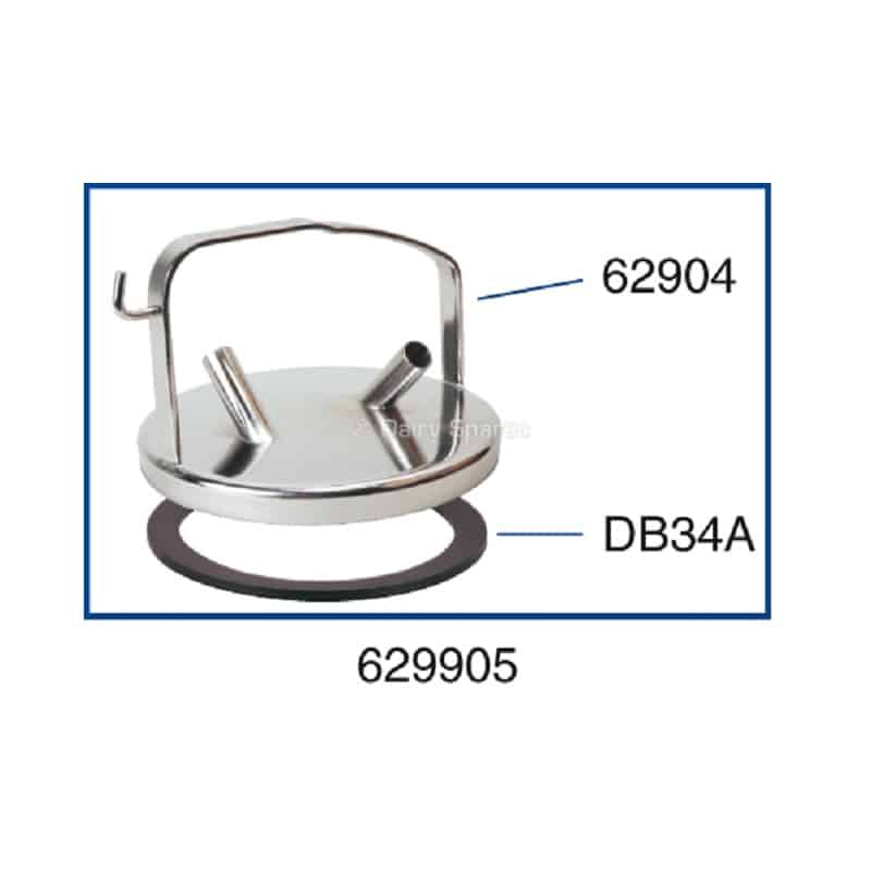 Greenoak low handle milk dump bucket lid 2 x nipple