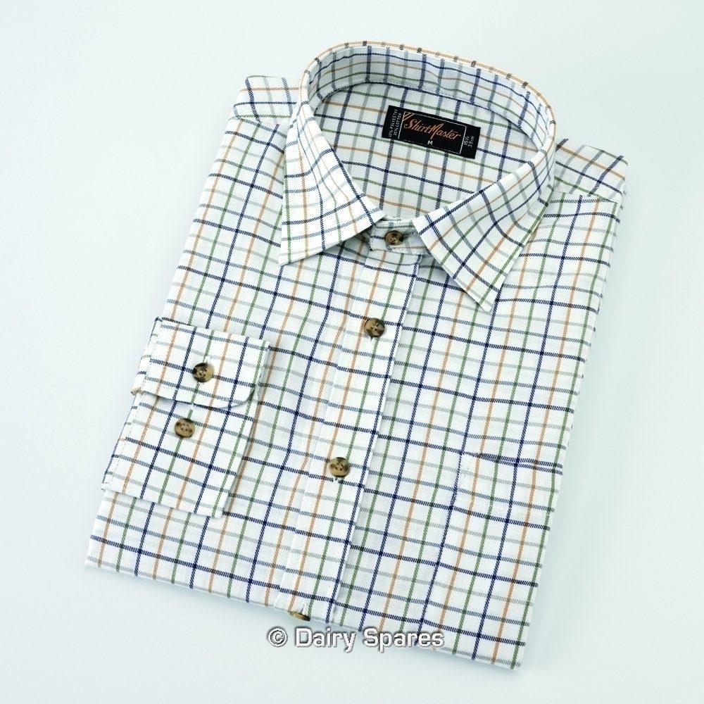 Shirtmaster Tattersall Polycotton Long Sleeved Shirt Gold – SMT024X SMT024X