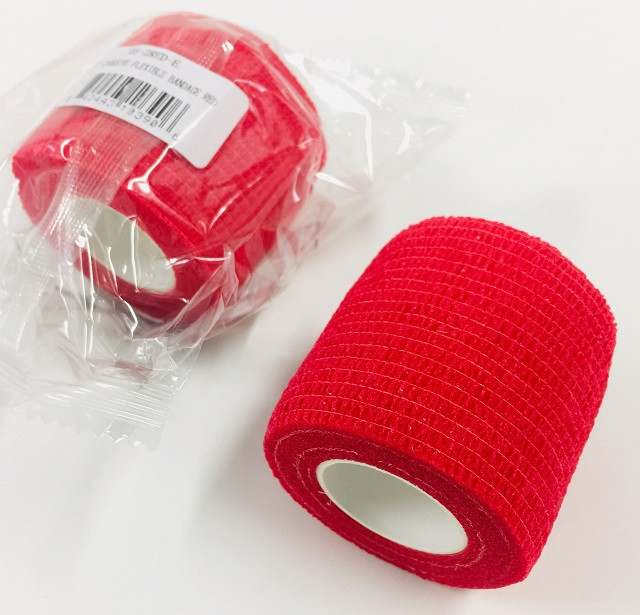 Red - Cohesive Flexible Bandage 2 inch x 5 yards stretched