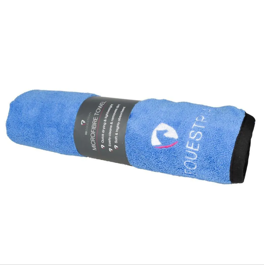 Hy Equestrian Microfibre Towel 40 x 40cm (Blue or Grey)