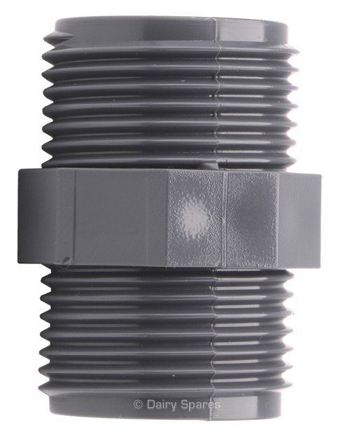 Hexagonal Plastic Nipple Male/Male ½” x 3 / 8″ – 92113
