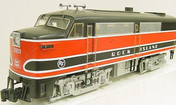 Sold! Rock Island Set FA1 + FB1 +FA1 Diesel Locomotives - G scale - used in very good condition - Aristo-Craft REA- Free Ship 816-449-1314