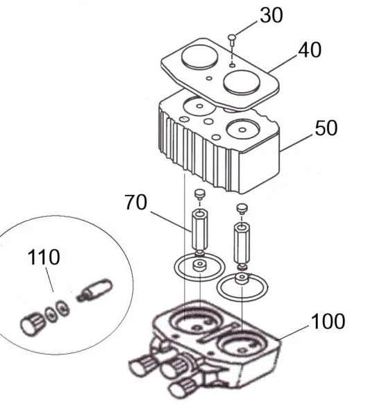 Spare parts for Surge® alternating pulsator permanent mount 7750-0010-281