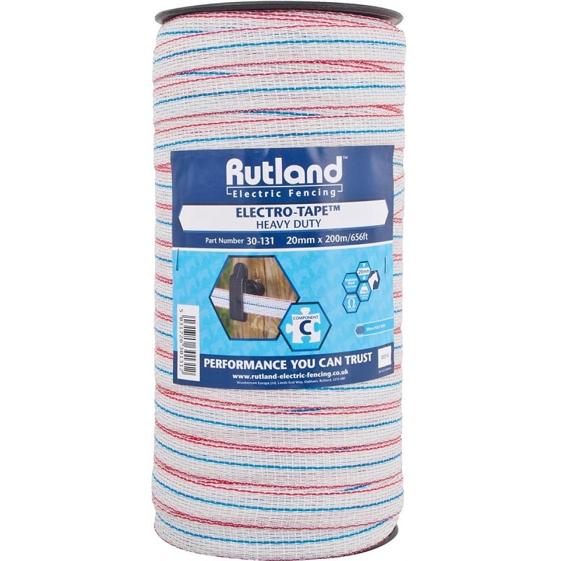 Rutland white electro-tape 20mm x 200m 486131R